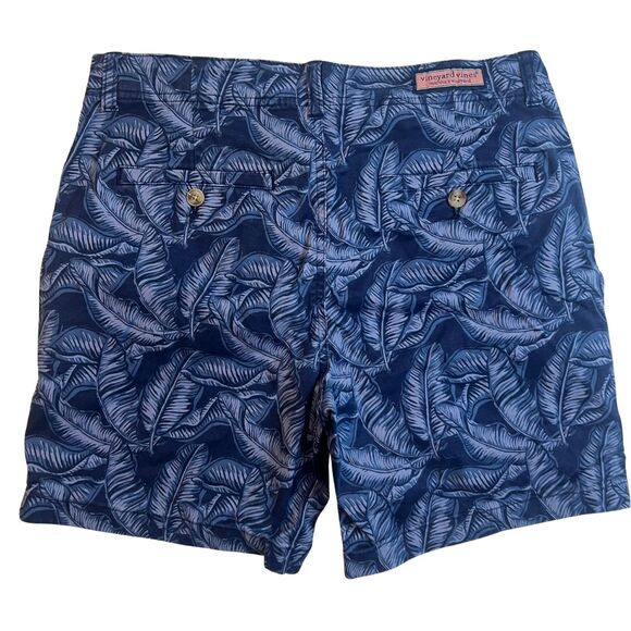 Vineyard Vines Breaker Shorts Mens 30x7 Palm Tree Leaves Breaker Board Chinos - Picture 7 of 11